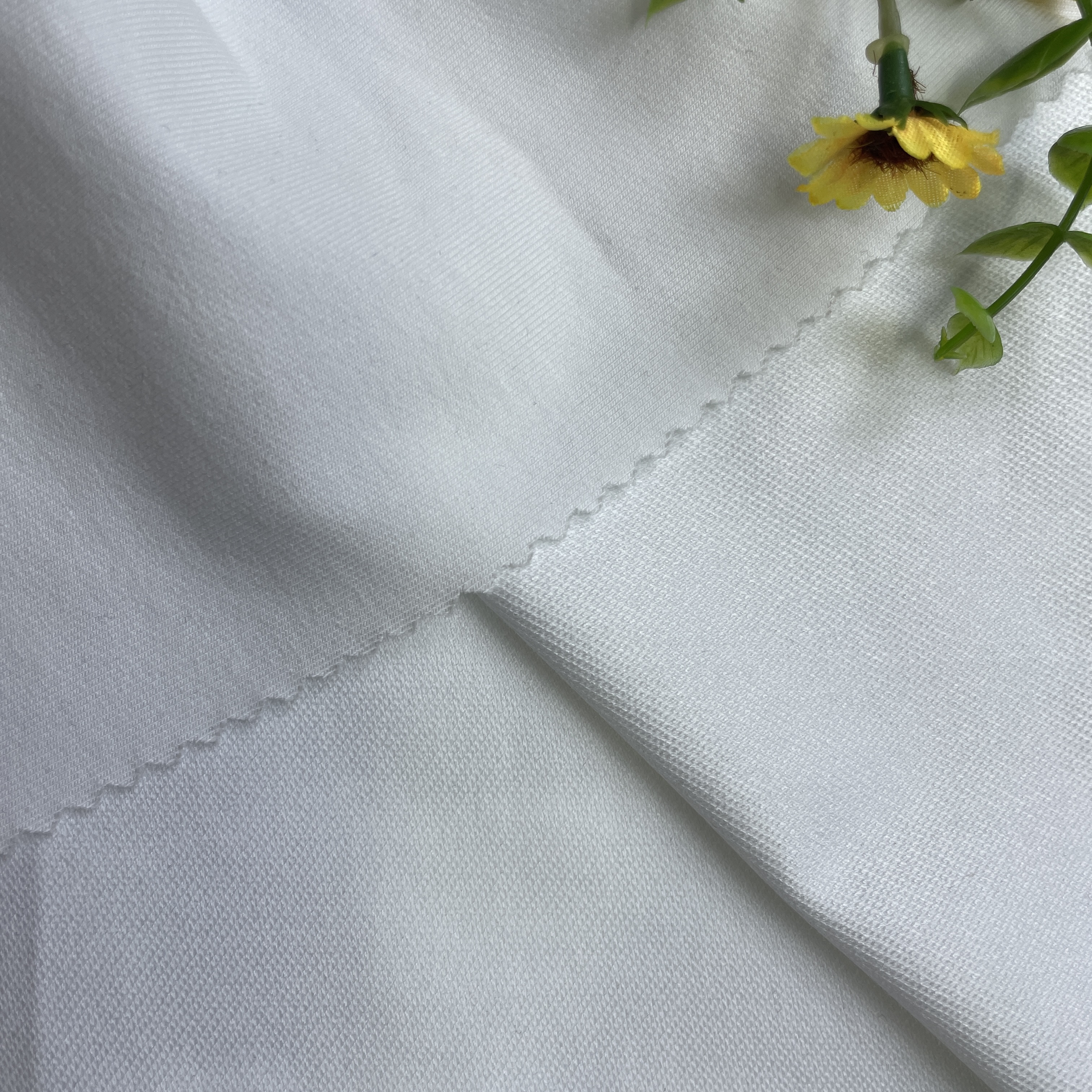 Light Weight Cotton Ployester Stretch French Terry Knitted Fabric