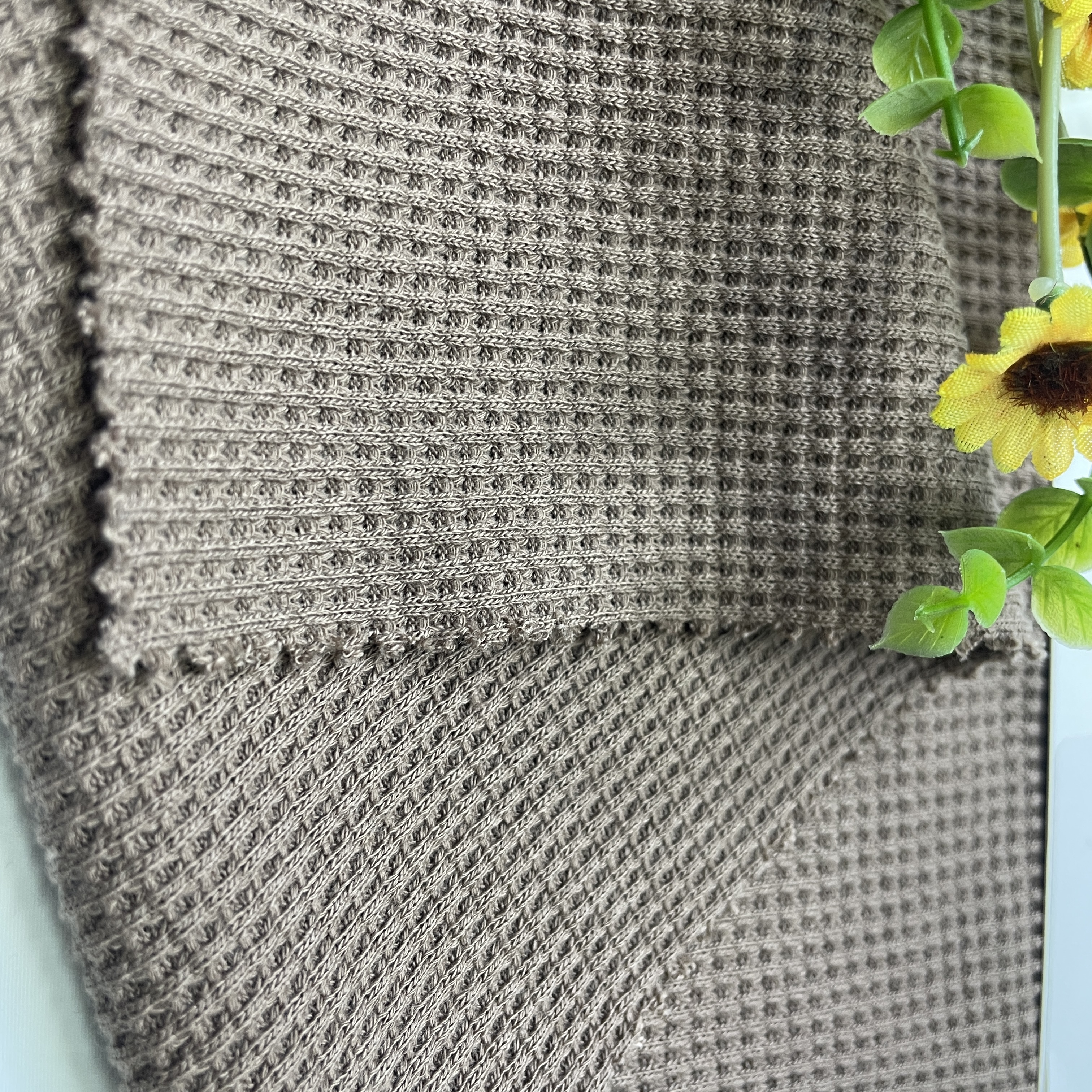 Jacquard Breathable Waffle Interlock Knitting Fabric