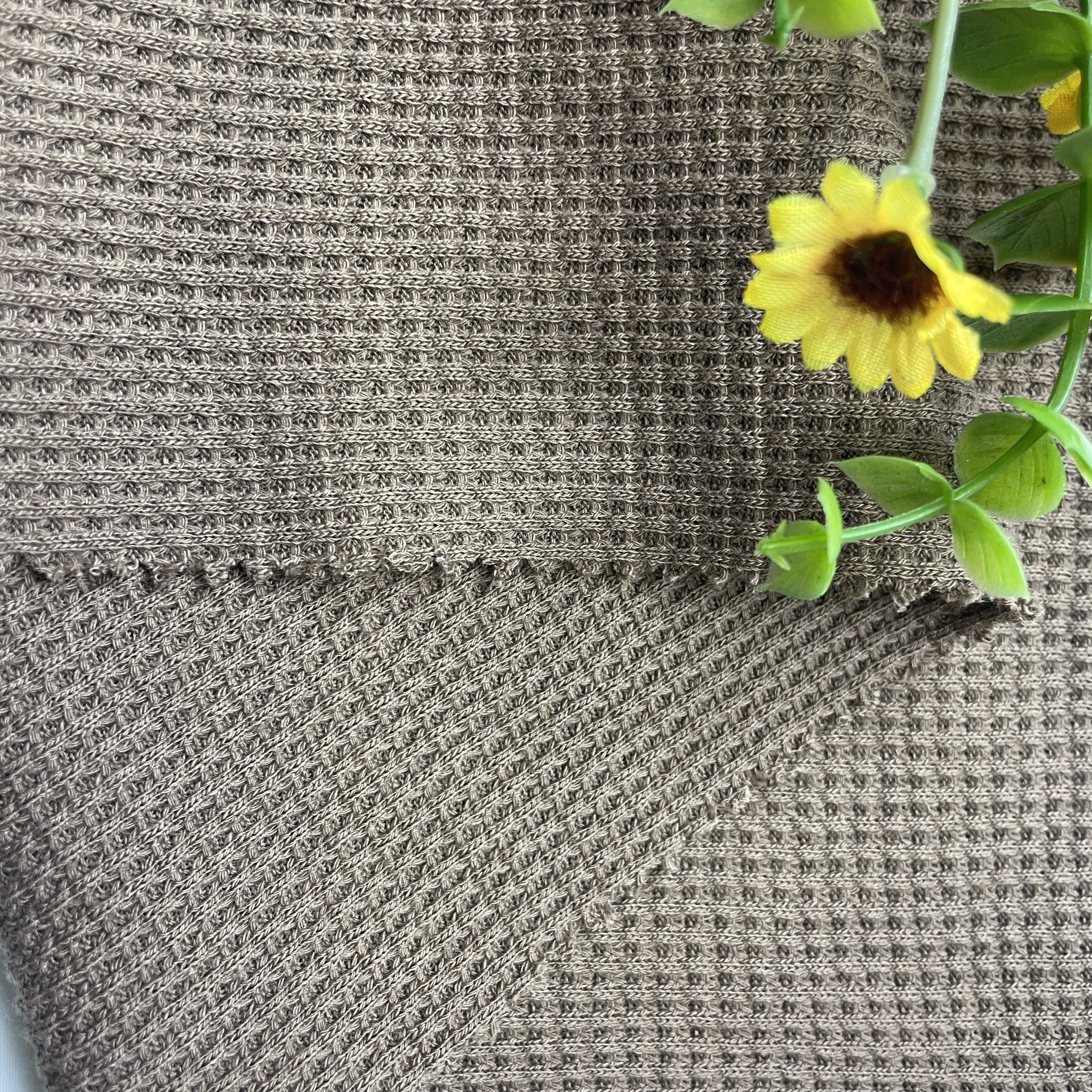 Jacquard Breathable Waffle Interlock Knitting Fabric