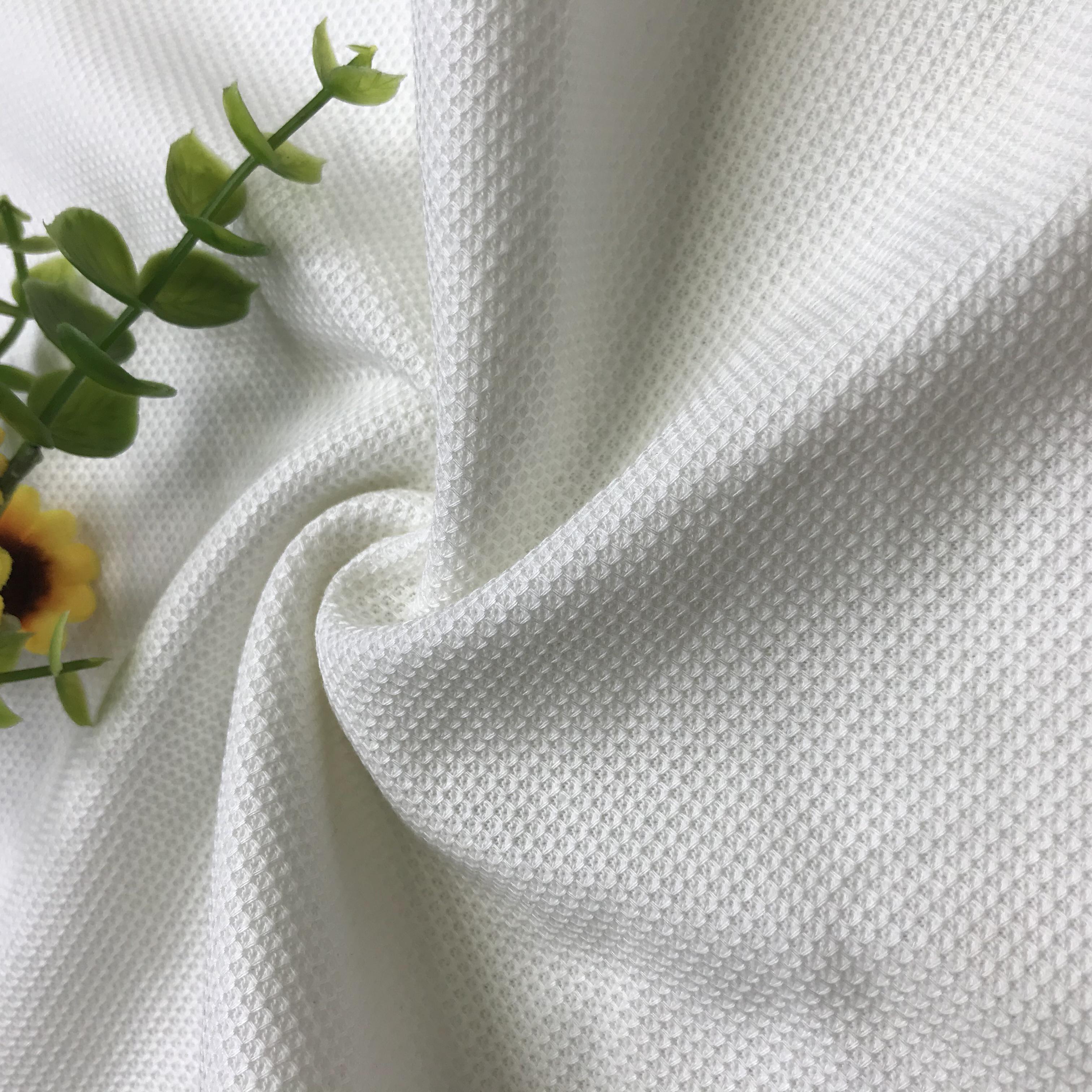 Tencel Linen Cotton Jacquard Mesh Pique Polo Knitted Fabric