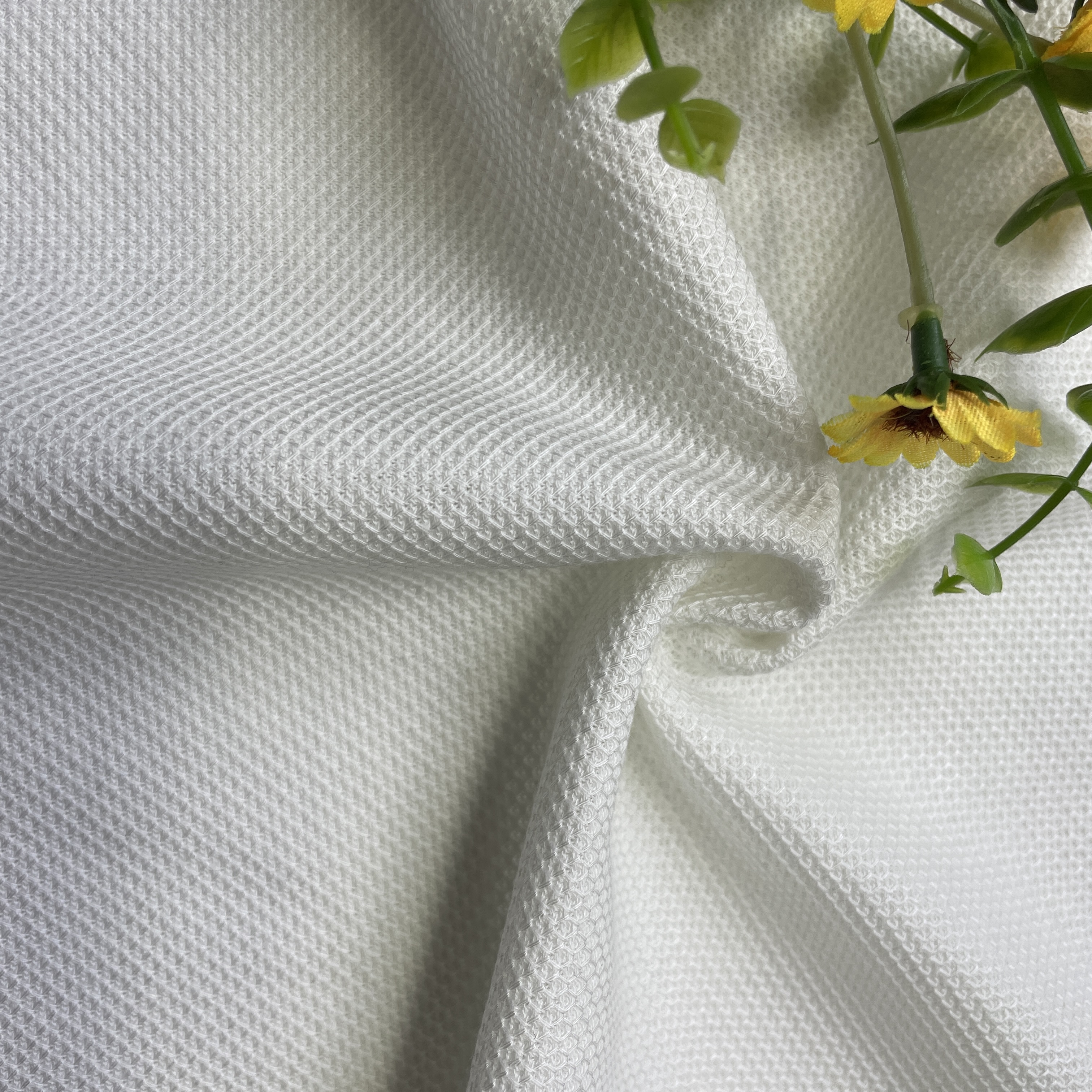 Tencel Flax/linen Cotton Jacquard Pique Polo Knitted Fabric